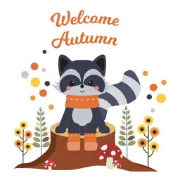 Autumn - Greetings with Animal