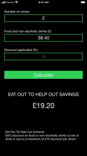 Eat Out To Help Out Calculator